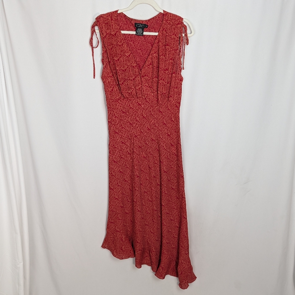 CDC Red Sleeveless Maxi Dress with V-Neck